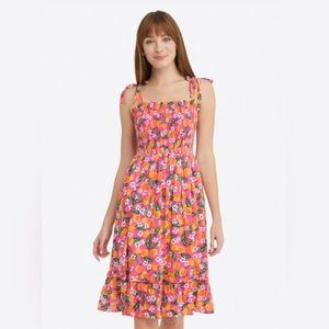 Draper James Taylor Smocked Dress In Orange Blossom
